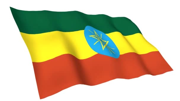 Animerade flagga Etiopien — Stockvideo
