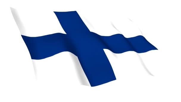 Bandera animada de Finlandia — Vídeos de Stock