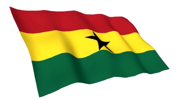 Bandera animada de Ghana — Vídeos de Stock