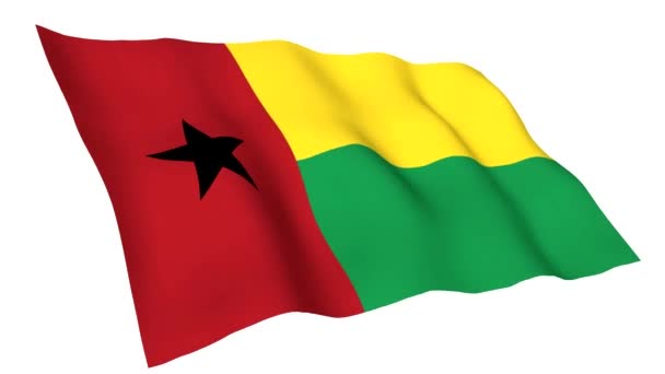 Gine Bissau animasyonlu bayrağı — Stok video