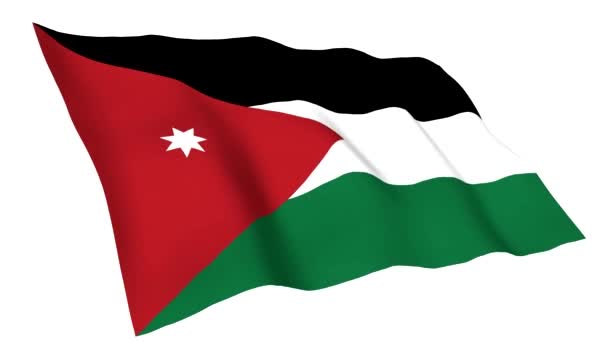 Мультипликационный флаг Иордании — стоковое видео
