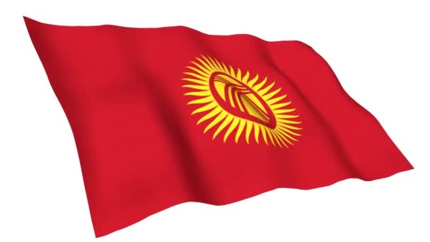 Animated flag of Kyrgyzstan — Stock Video