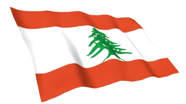 Geanimeerde vlag van Libanon — Stockvideo