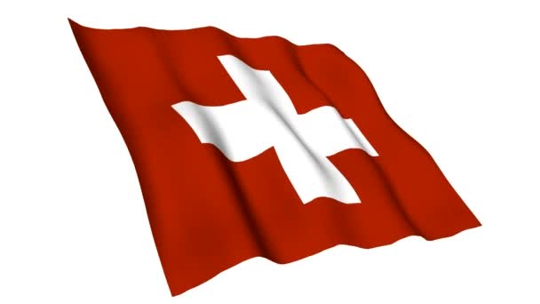 Animerade flagga Schweiz — Stockvideo