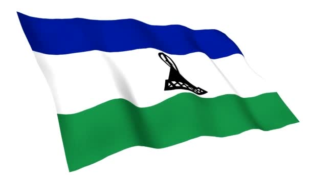 Animerade flagga Lesotho — Stockvideo