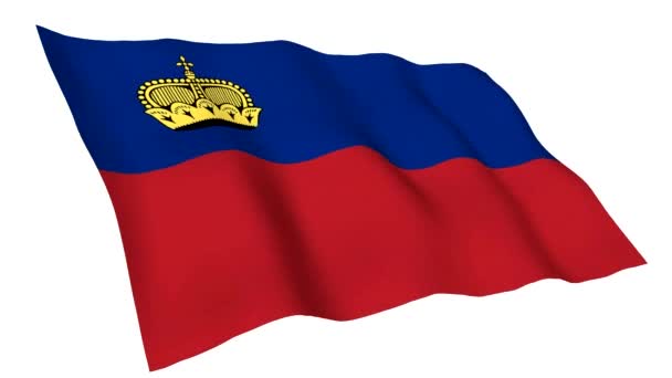 Animált Liechtenstein zászlaja — Stock videók