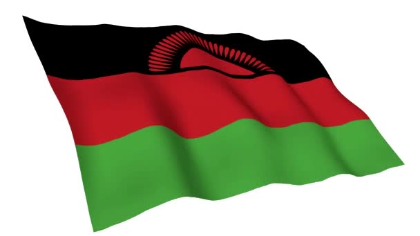 Bandera animada de Malawi — Vídeos de Stock