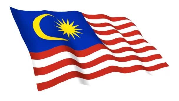 Bandera animada de Malaysia — Vídeo de stock