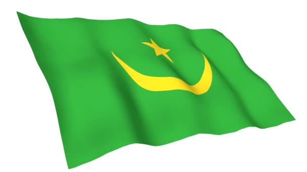 Geanimeerde vlag van Mauritanië — Stockvideo