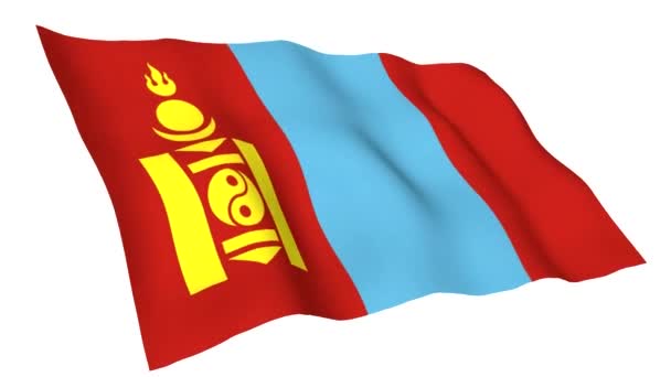 Geanimeerde vlag van Mongolië — Stockvideo