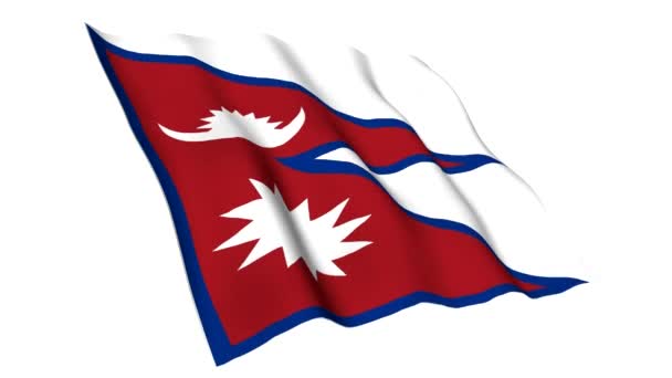 Animovaná vlajka Nepálu — Stock video