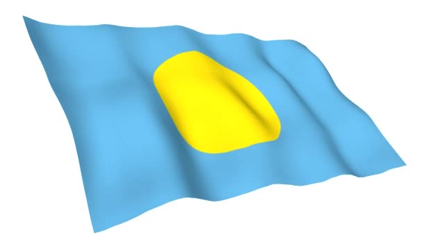 Bandera animada de Palau — Vídeos de Stock