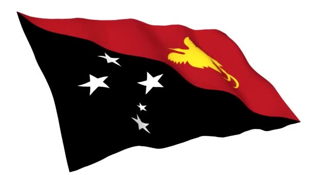 Animerade flagga Papua Nya Guinea — Stockvideo