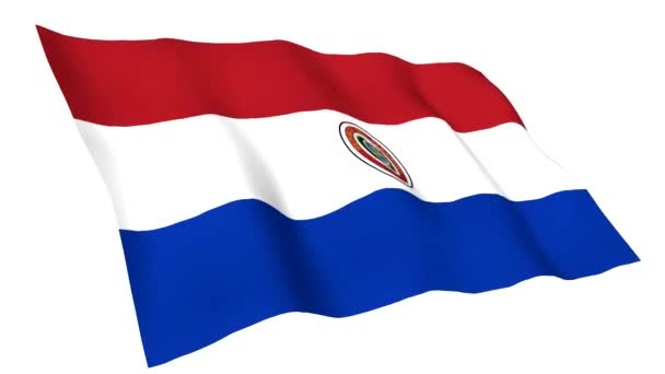 Bandera animada de Paraguay — Vídeo de stock