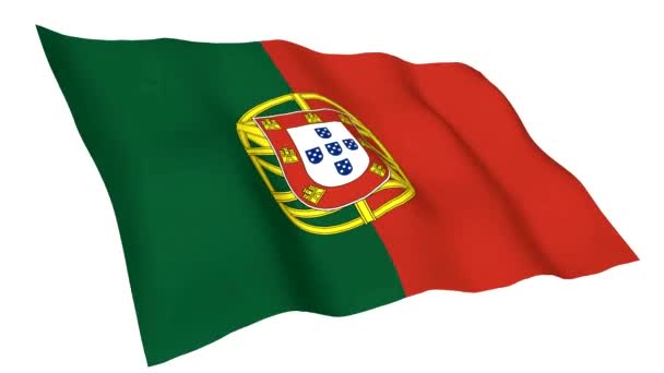 Animierte Flagge Portugals — Stockvideo