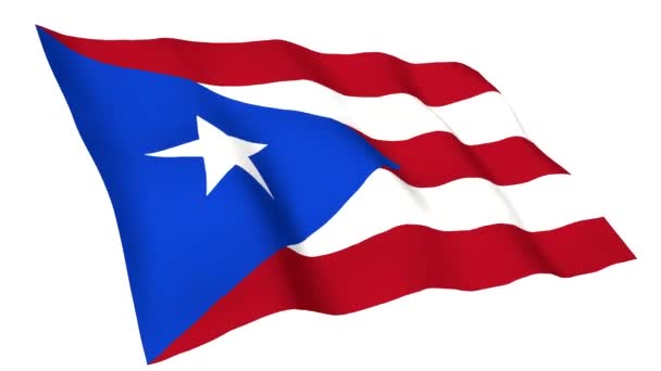 Bandera animada de Puerto Rico — Vídeo de stock