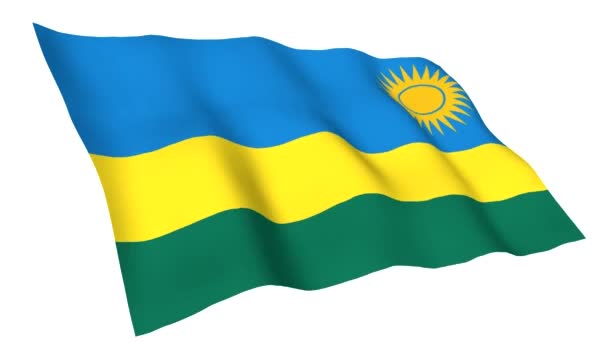 Geanimeerde vlag van Rwanda — Stockvideo