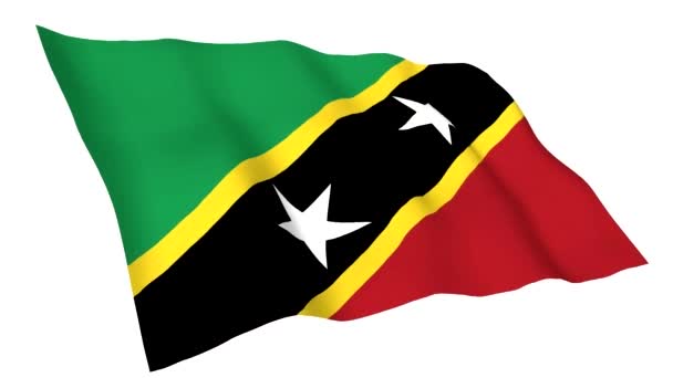 Animierte Fahne der Heiligen Kitts und Nevis — Stockvideo