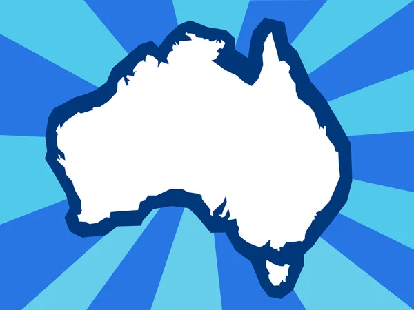 Australia país Forma con rayos — Archivo Imágenes Vectoriales