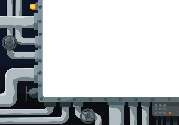 Achtergrond met pipeline, kleppen en tekst veld in het midden — Stockvector