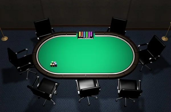 Mesa de Poker realista — Fotografia de Stock