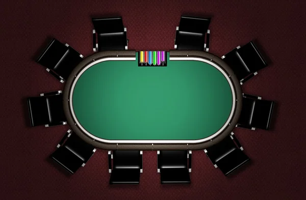 Mesa de Poker realista — Fotografia de Stock