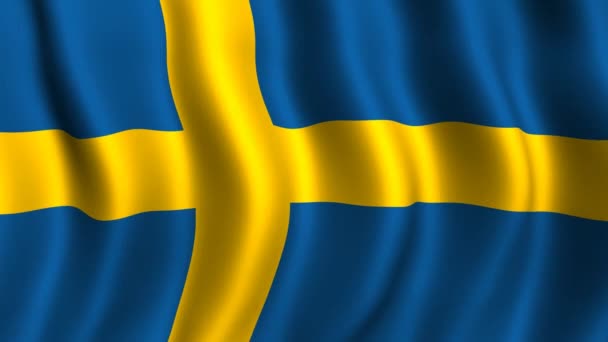 Flagga Sverige — Stockvideo