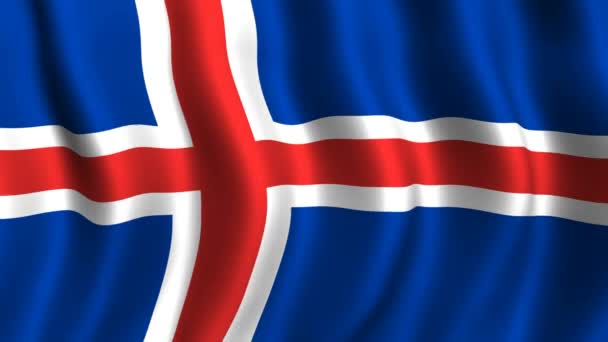 Bandera de Islandia — Vídeo de stock