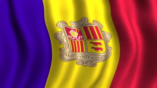 Bandera de Andorra — Vídeo de stock