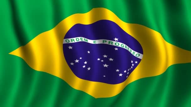 Bandera de Brasil — Vídeos de Stock