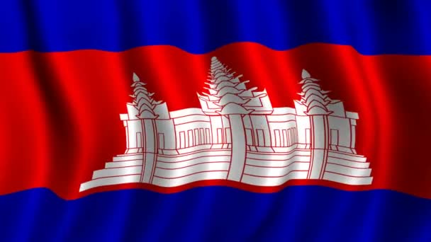 Bandera de Camboya — Vídeo de stock