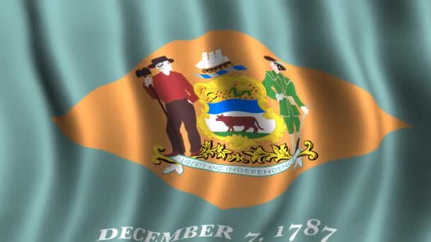 Vlag van delaware — Stockvideo