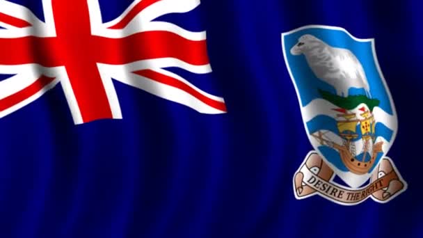 Bandera de las islas Malvinas — Vídeo de stock