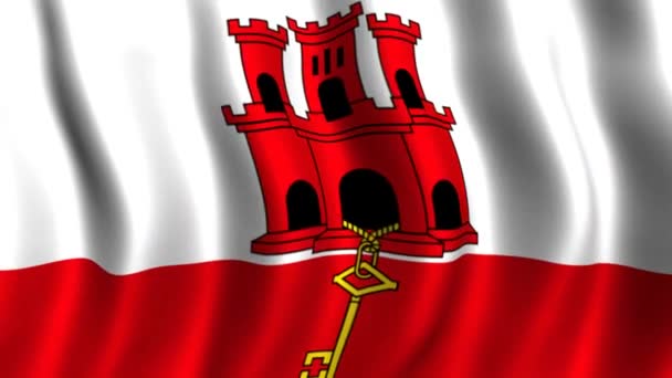 Bandera de Gibraltar — Vídeos de Stock