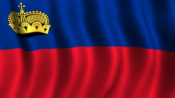 Bandera de Liechtenstein — Vídeos de Stock