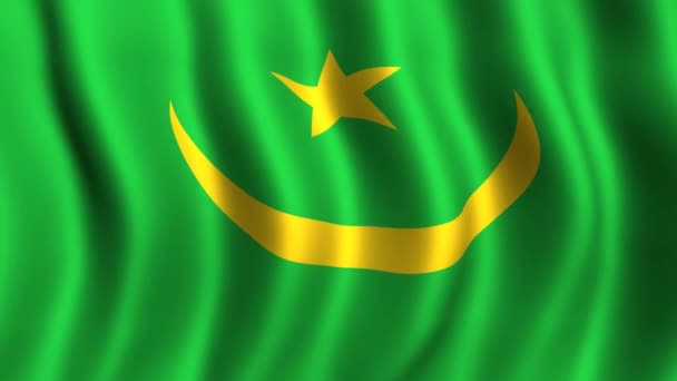 毛里塔尼亚的旗子 — 图库视频影像