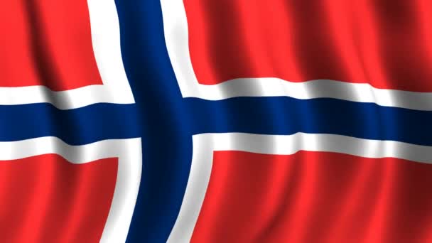 Bandera de Noruega — Vídeos de Stock