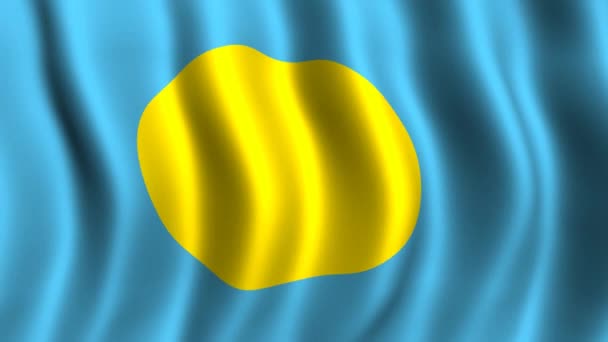 Palau Cumhuriyeti bayrağı — Stok video
