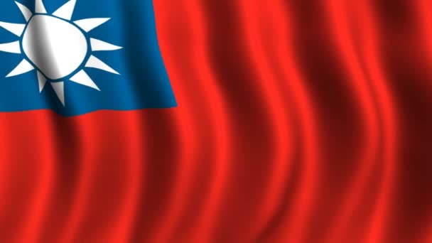 Bandera de Taiwan — Vídeos de Stock