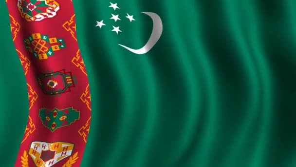 Flag of Turkmenistan — Stock Video