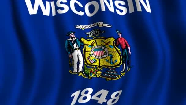 Bandera de Wisconsin — Vídeos de Stock