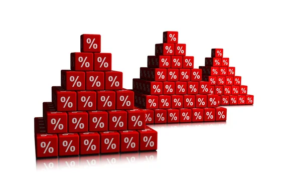 Percentagens símbolos como cubos — Fotografia de Stock