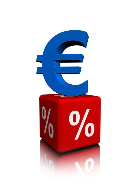 Porcentaje y símbolos en euros — Foto de Stock