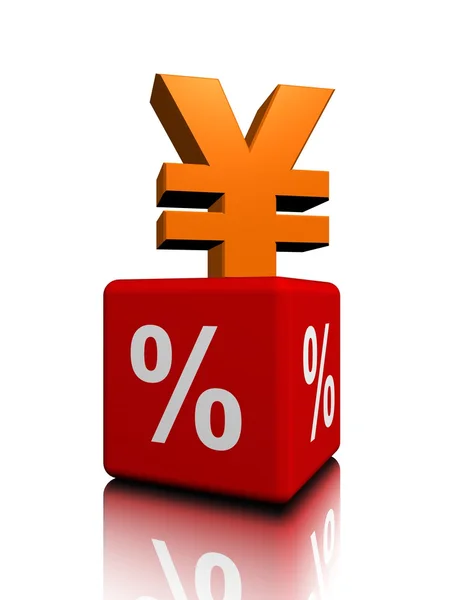 Percent and Yen symbols — Stock Photo, Image