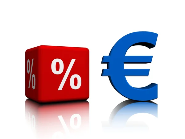 Percent and Euro symbols — Stock Photo, Image