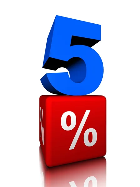 Five percent — Stock Photo, Image