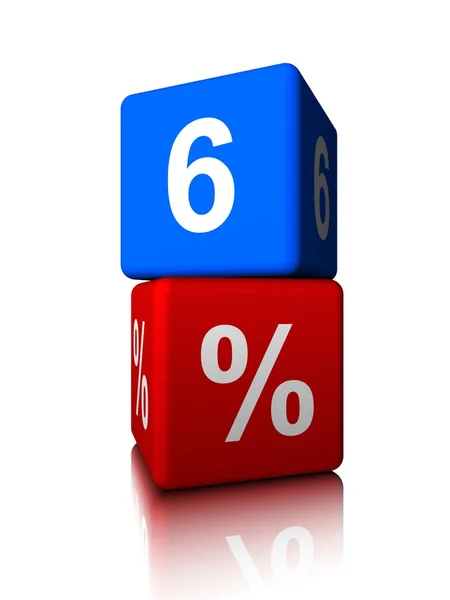 Six percent — Stock Photo, Image