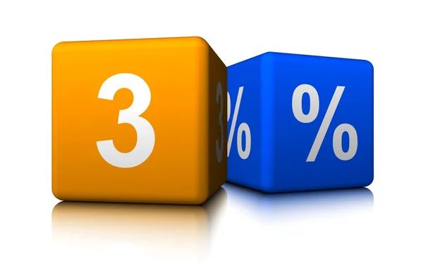 3% — Fotografia de Stock