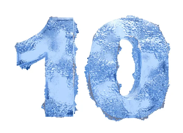Icy number Ten — Stock Photo, Image
