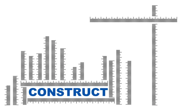 Construct title with ruler measures — Stock Photo, Image